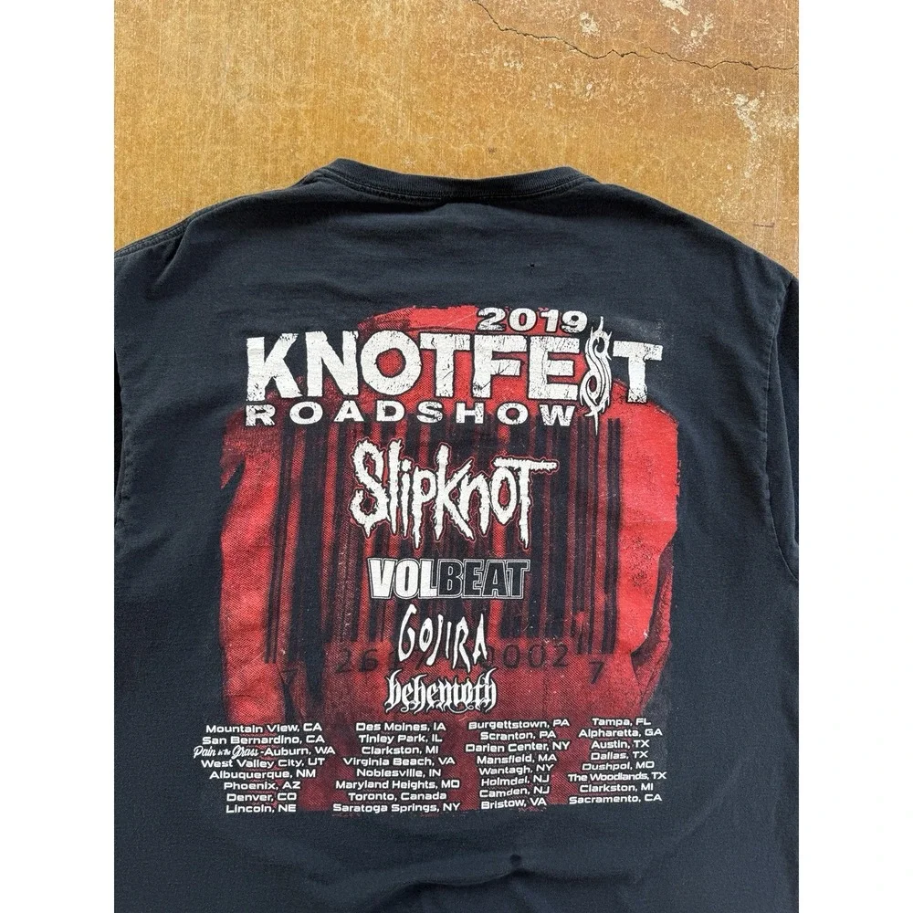 2019 Slipknot Knotfest Roadshow Volbeat Promo Heavy Metal Band T-Shirt L Black